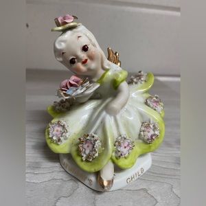 Vintage Lefton China “Saturday’s Child” angel figurine collectible GUC